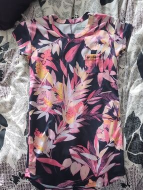 Columbia Navy Dress with Pink & Yellow Floral Print